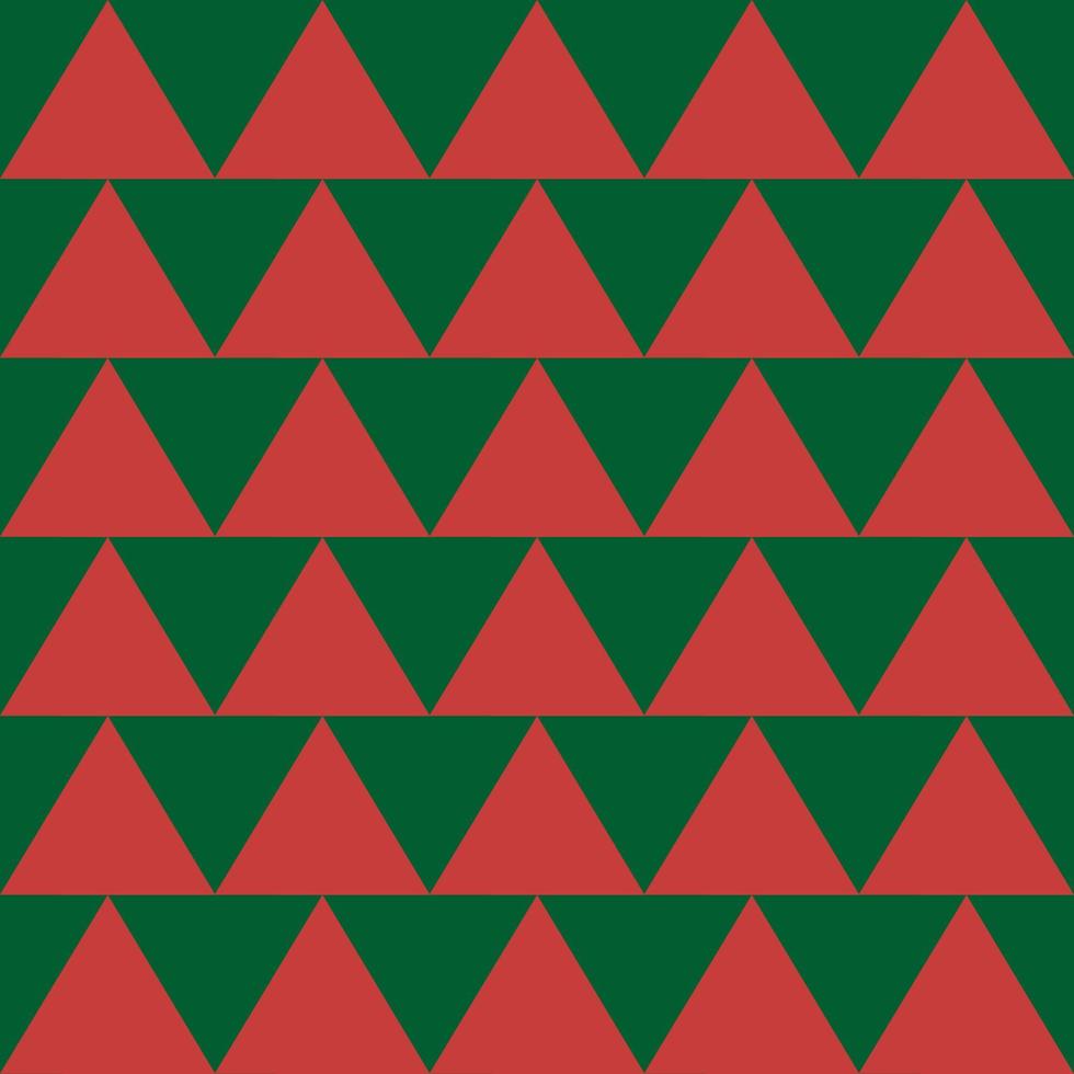 sömlös mönster med trianglar. röd och grön triangel mönster. jul träd eller skott variant vektor
