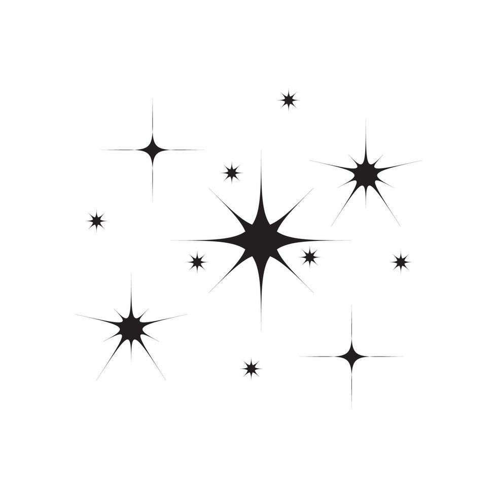 Stern-Symbol. funkelnde Sterne. funkelt, leuchtender Ausbruch. Vektorillustration auf weißem Hintergrund. vektor