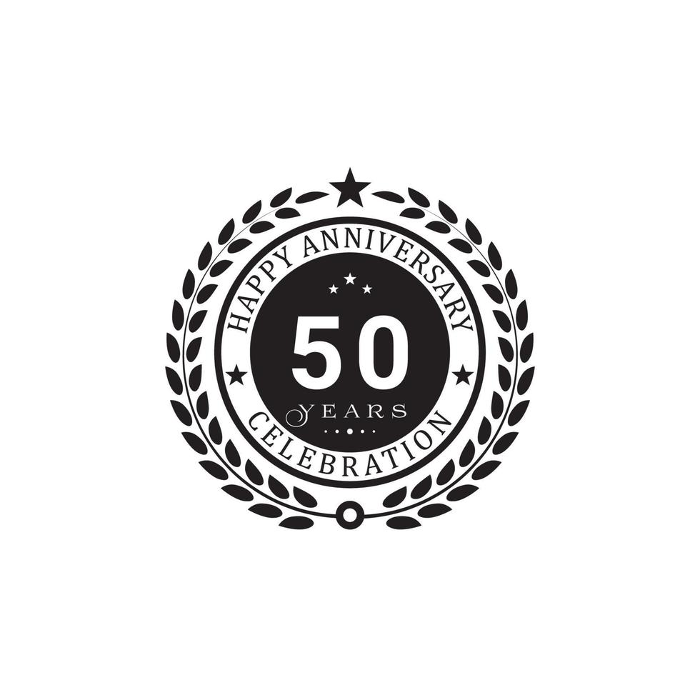 Jahrestag des schwarzen Kranzes. alles gute zum jubiläum 50 jahre feier. Vektorillustration auf weißem Hintergrund. vektor