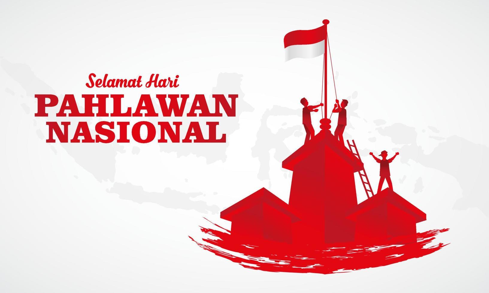 selamat hari pahlawan nationella. översättning, Lycklig indonesiska nationell vektor