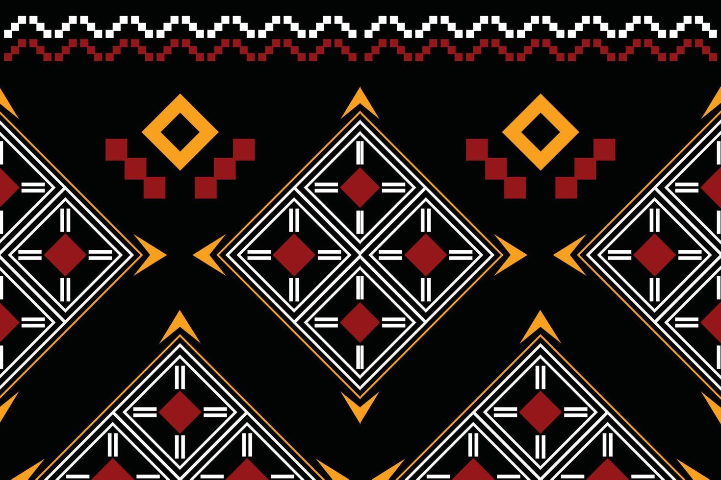 tnisk tyg mönster geometrisk stil. sarong aztec etnisk orientalisk mönster traditionell mörk svart bakgrund. abstrakt, vektor, illustration. använda sig av för textur, kläder, inslagning, dekoration, matta. vektor