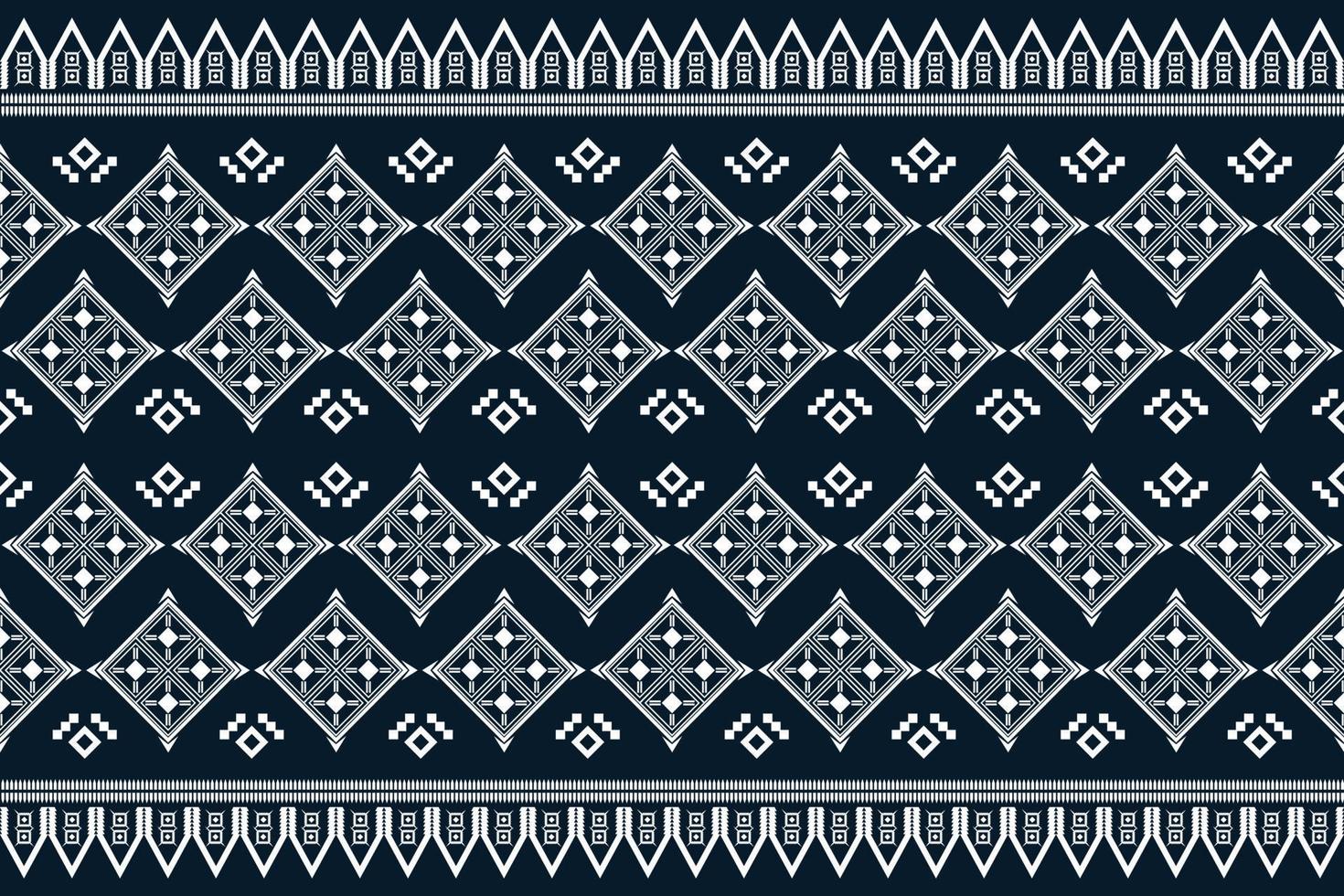 etnisk tyg mönster geometrisk stil. sarong aztec etnisk orientalisk mönster traditionell mörk Marin blå bakgrund. abstrakt, vektor, illustration. använda sig av för textur, kläder, inslagning, dekoration, matta. vektor