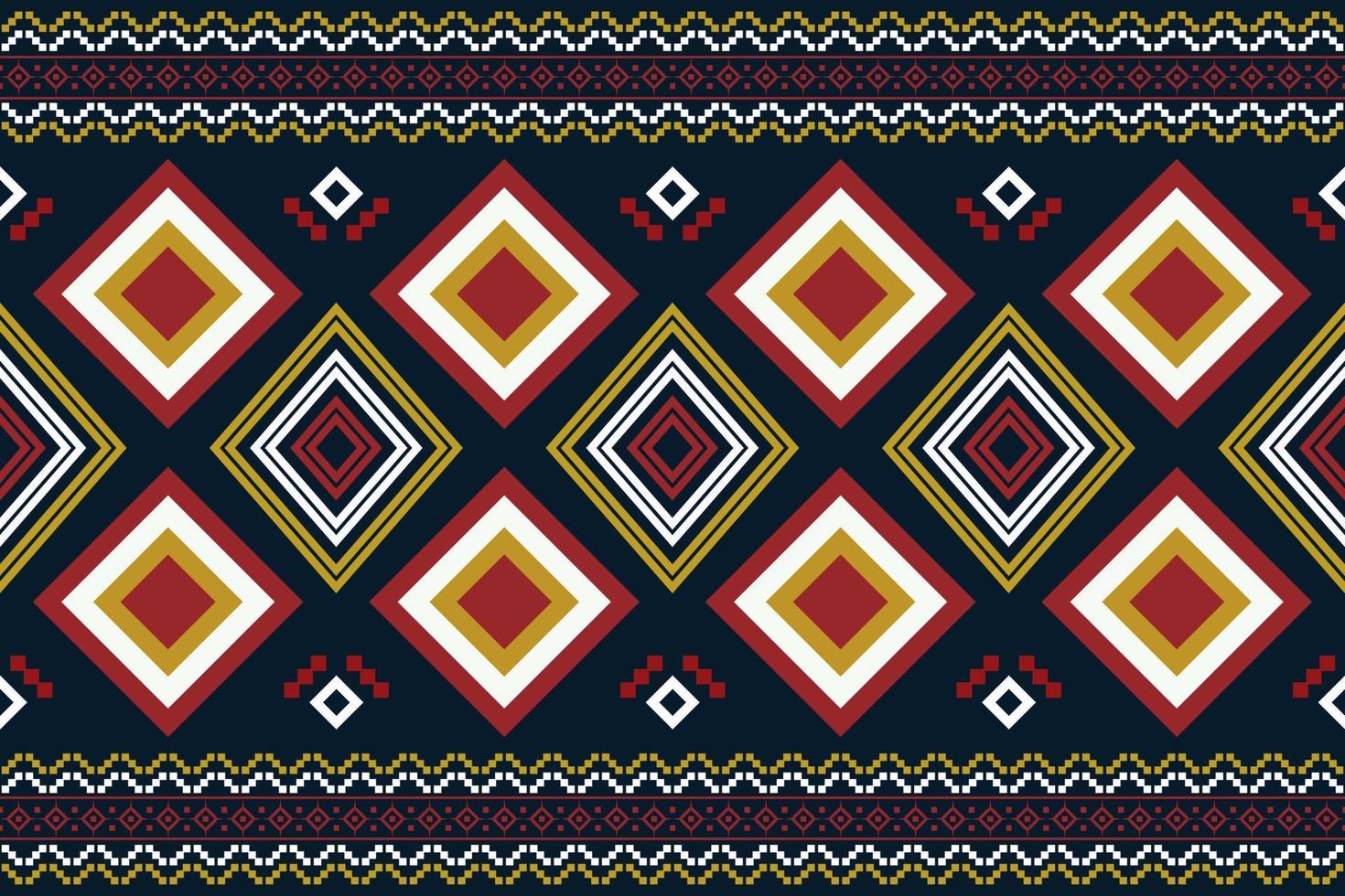 etnisk tyg mönster geometrisk stil. sarong aztec etnisk orientalisk mönster traditionell mörk Marin blå bakgrund. abstrakt, vektor, illustration. använda sig av för textur, kläder, inslagning, dekoration, matta. vektor