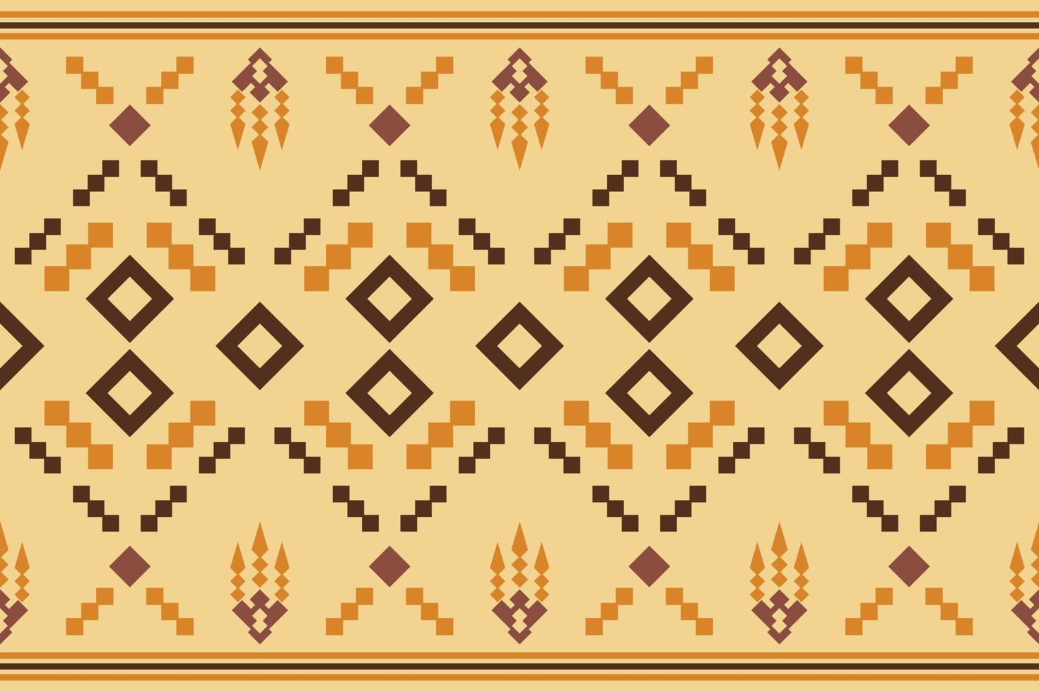 geometrischer stil des ethnischen stoffmusters. sarong aztekisches ethnisches orientalisches muster traditioneller weißer brauner cremefarbener hintergrund. abstrakt, vektor, illustration. Verwendung für Textur, Kleidung, Verpackung, Dekoration, Teppich. vektor