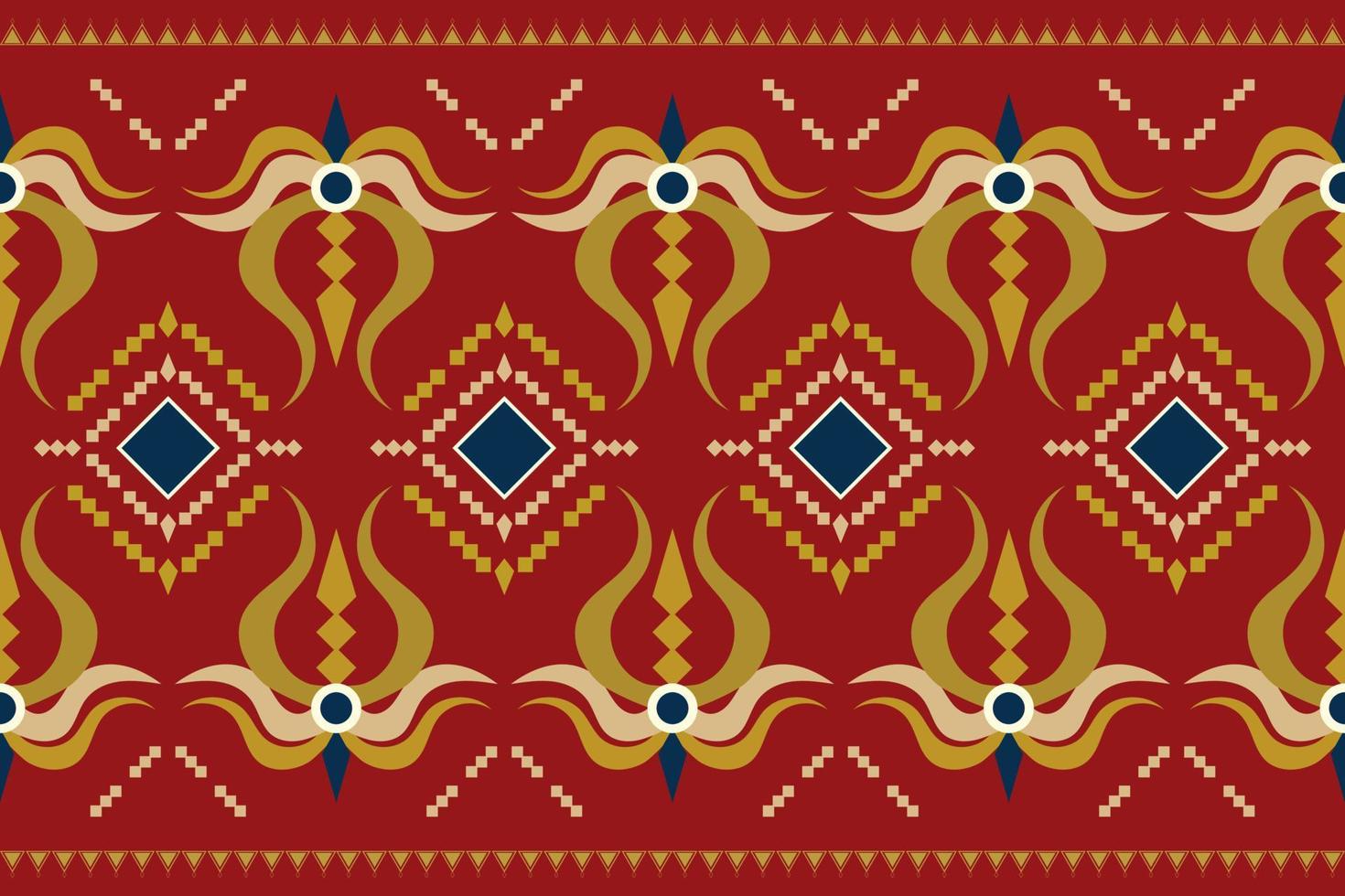 etnisk tyg mönster geometrisk stil. sarong aztec etnisk orientalisk mönster traditionell djupröd röd bakgrund. abstrakt, vektor, illustration. använda sig av för textur, kläder, inslagning, dekoration, matta. vektor