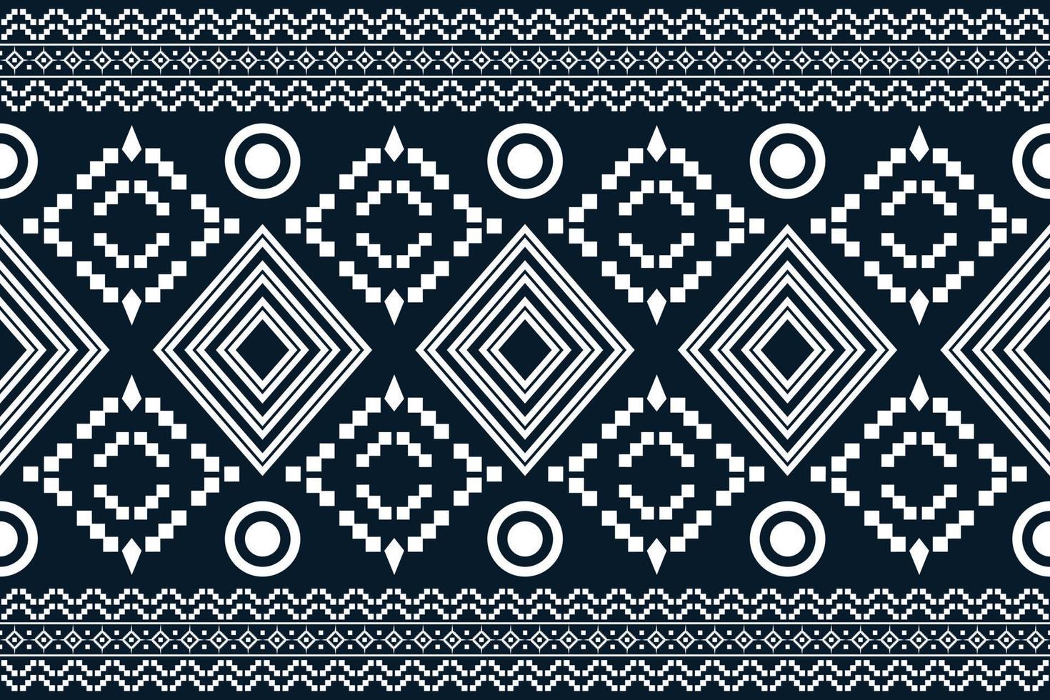 etnisk tyg mönster geometrisk stil. sarong aztec etnisk orientalisk mönster traditionell mörk Marin blå bakgrund. abstrakt, vektor, illustration. använda sig av för textur, kläder, inslagning, dekoration, matta. vektor