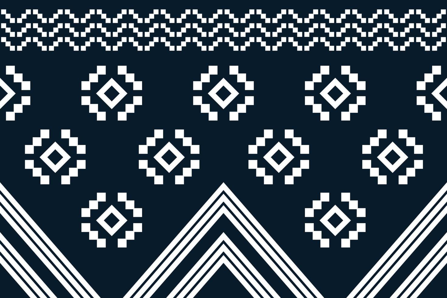 etnisk tyg mönster geometrisk stil. sarong aztec etnisk orientalisk mönster traditionell mörk Marin blå bakgrund. abstrakt, vektor, illustration. använda sig av för textur, kläder, inslagning, dekoration, matta. vektor