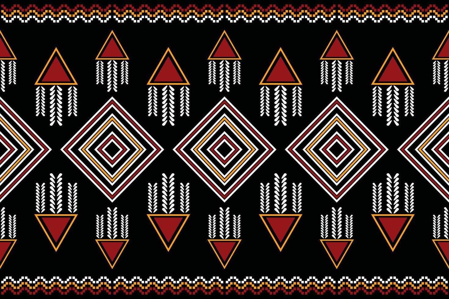 tnisk tyg mönster geometrisk stil. sarong aztec etnisk orientalisk mönster traditionell mörk svart bakgrund. abstrakt, vektor, illustration. använda sig av för textur, kläder, inslagning, dekoration, matta. vektor