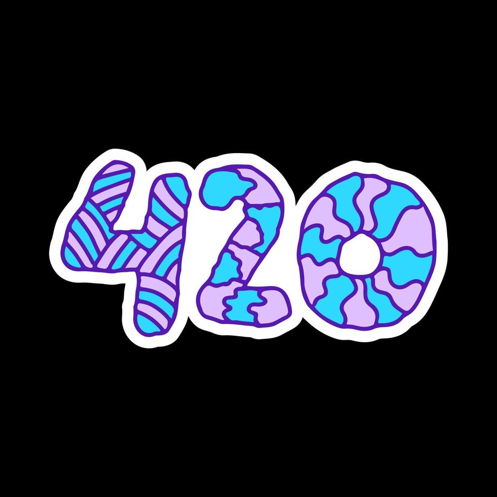 420 Graffiti-Zitatillustration, mit sanftem Pop-Stil und Cartoon-Zeichnungen im alten Stil der 90er Jahre. Artwork für Streetwear, T-Shirt, Patchwork. vektor