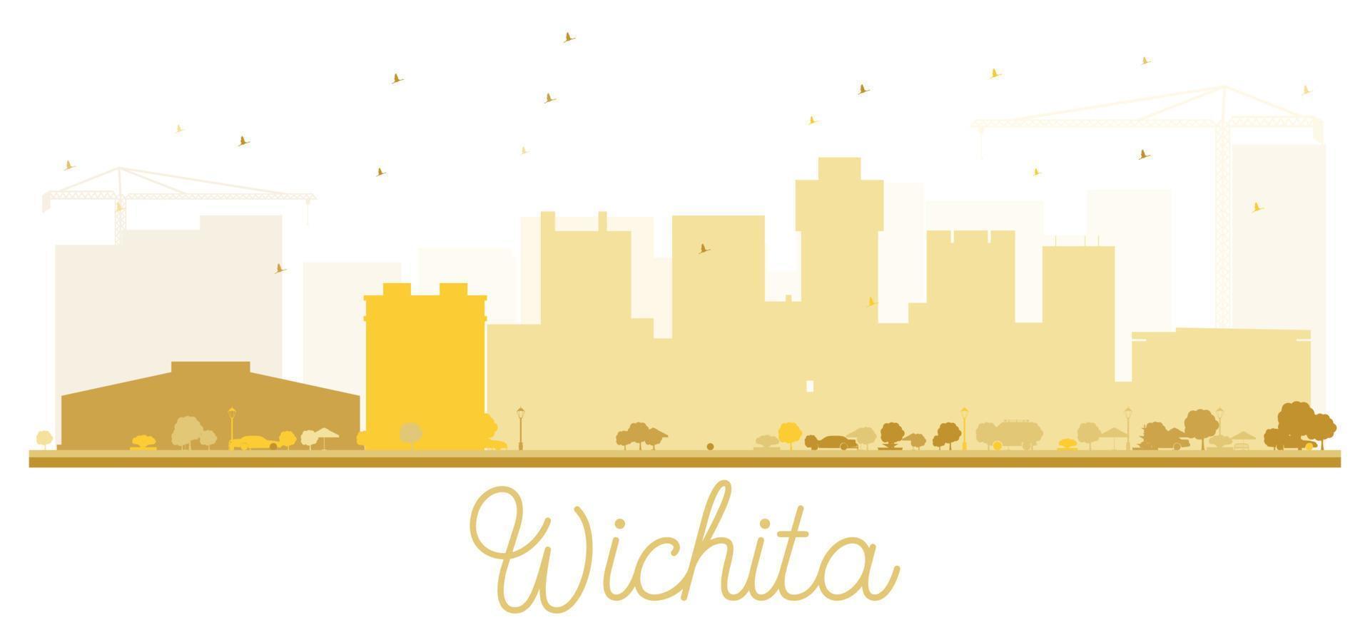 wichita stadt skyline goldene silhouette. vektor