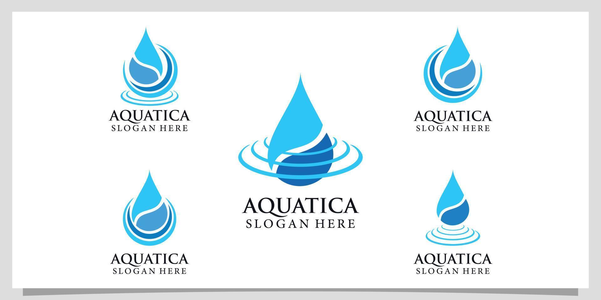 Sammlung Wasser-Logo-Design mit Splash-Effekt einfaches Konzept Premium-Vektor vektor