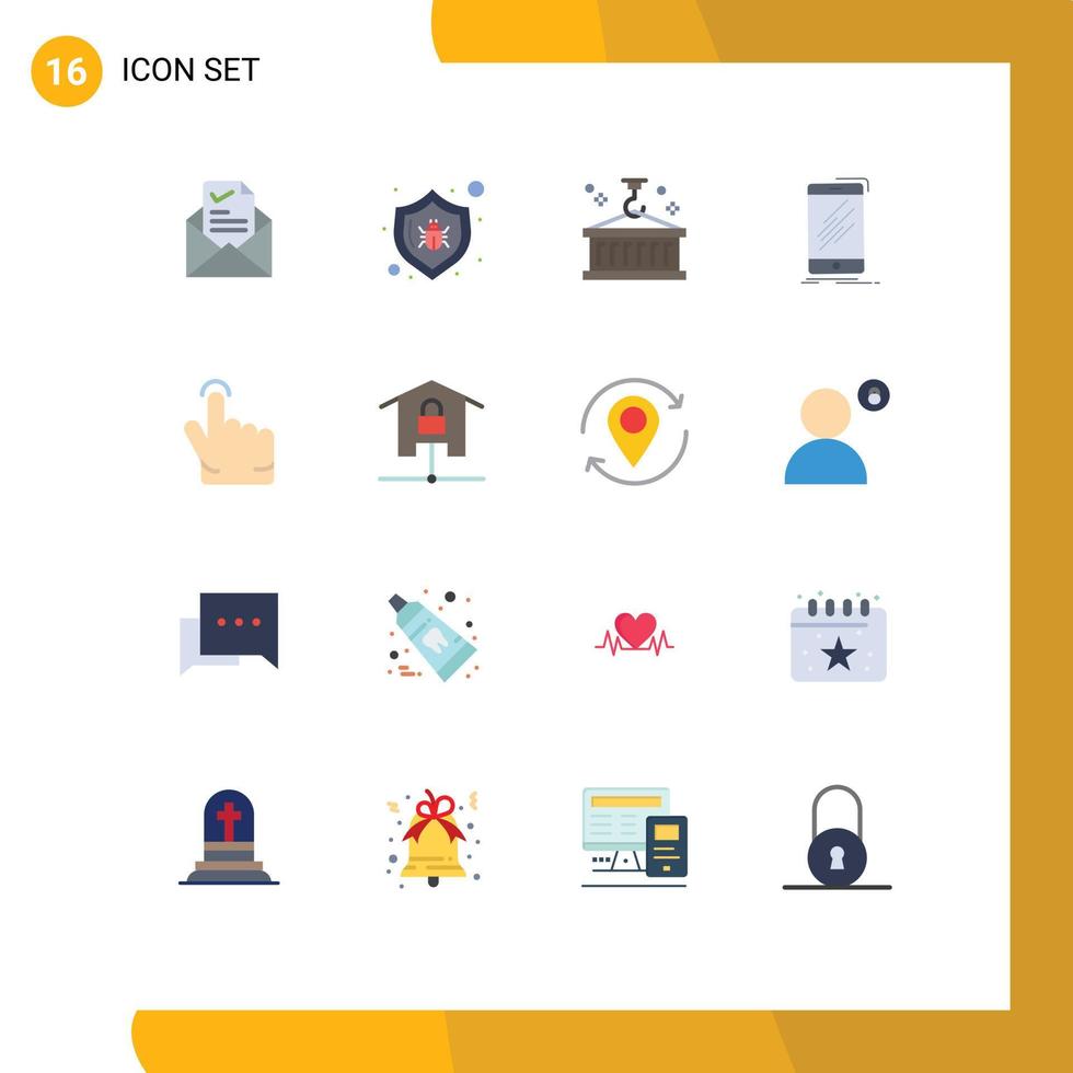uppsättning av 16 modern ui ikoner symboler tecken för smartphone mobil säkerhet enhet logistisk redigerbar packa av kreativ vektor design element