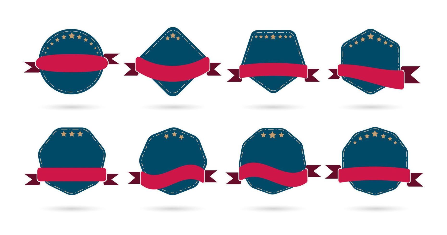 Abzeichen-Banner-Set. sammlung von roten bandetiketten mit polygonformen. Vektor-Design-Element vektor