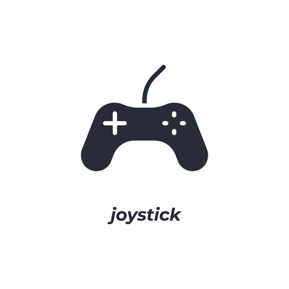 Vektor-Zeichen-Joystick-Symbol ist auf einem weißen Hintergrund isoliert. Symbolfarbe editierbar. vektor