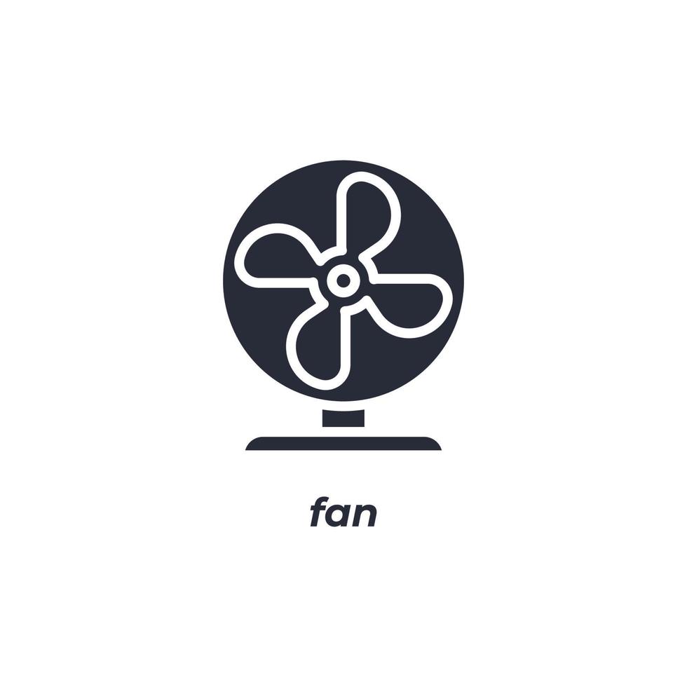Vektor-Zeichen-Fan-Symbol ist auf einem weißen Hintergrund isoliert. Symbolfarbe editierbar. vektor