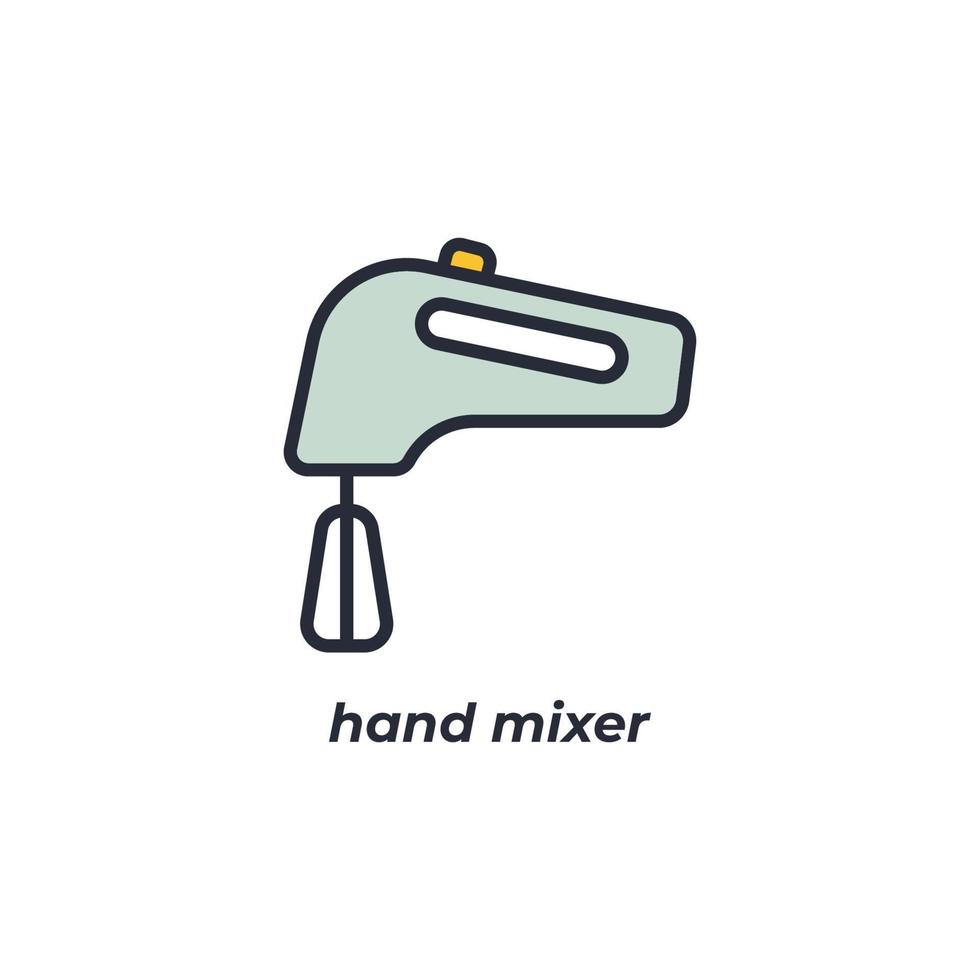 vektor tecken hand mixer symbol är isolerat på en vit bakgrund. ikon Färg redigerbar.