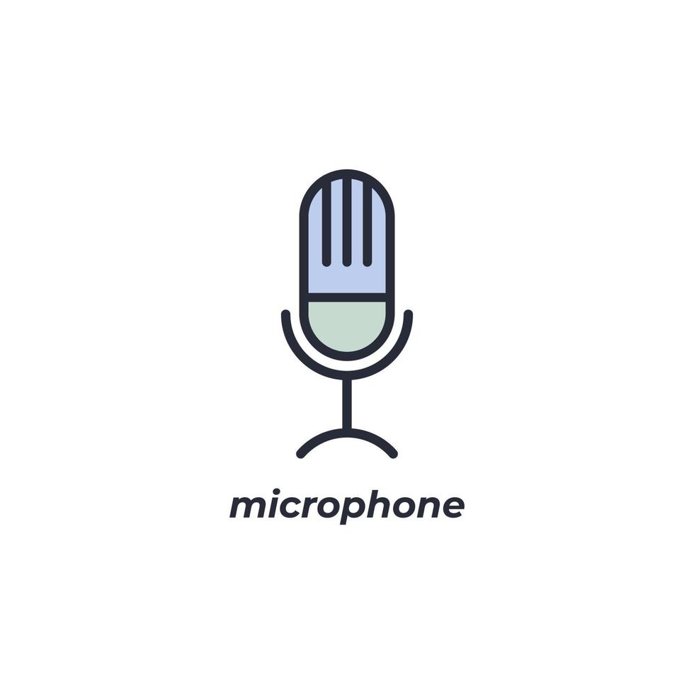 vektor tecken mikrofon symbol är isolerat på en vit bakgrund. ikon Färg redigerbar.