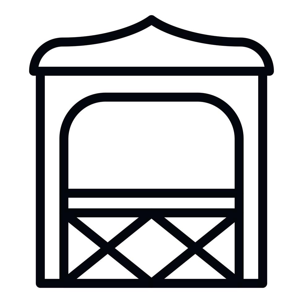 Restaurant-Pavillon-Symbol-Umrissvektor. Pergola-Haus vektor