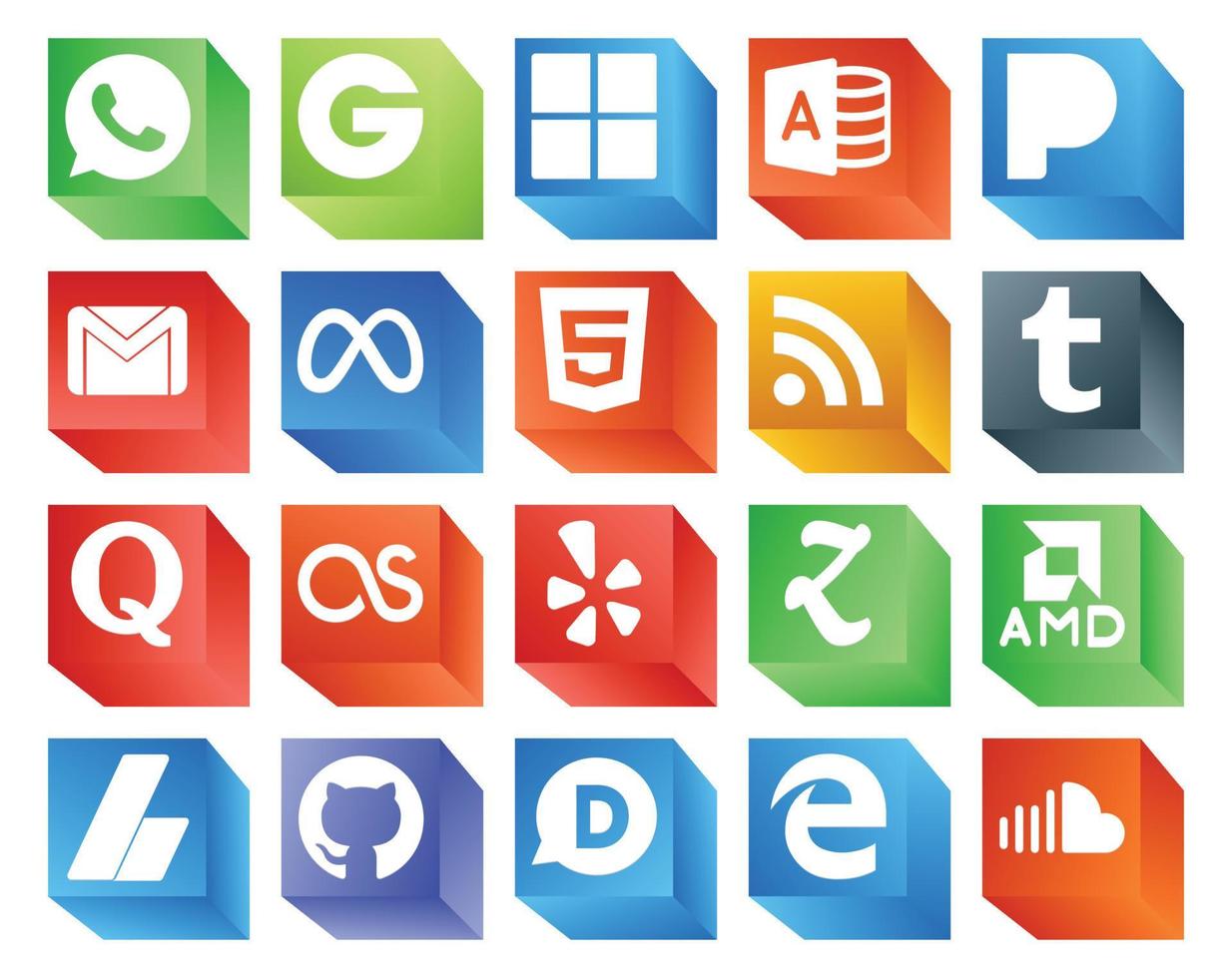 20 Social Media Icon Pack inklusive zootool lastfm Metafrage tumblr vektor