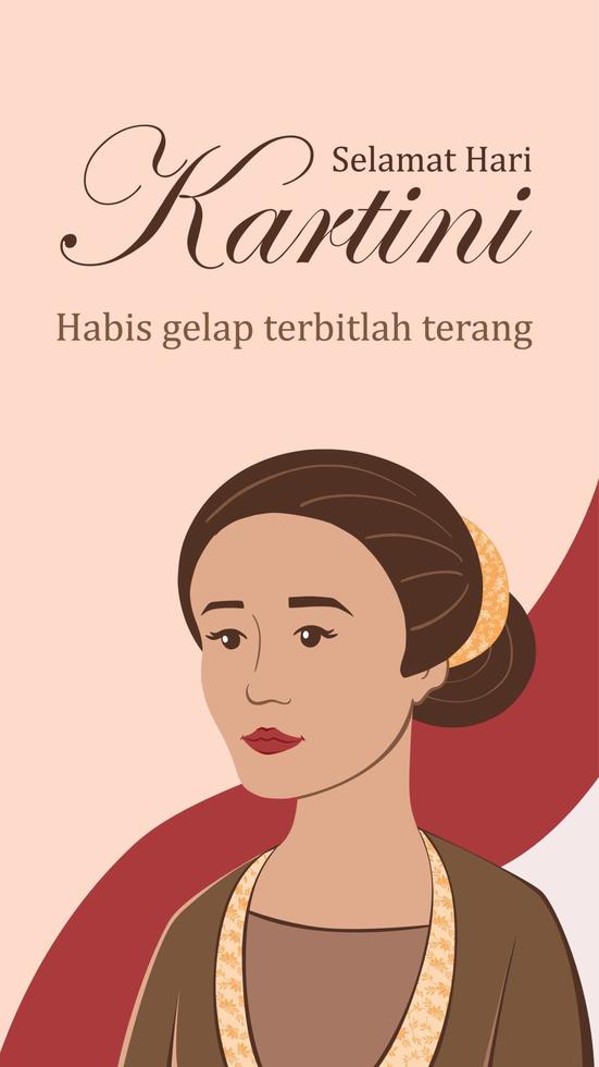 Selamat Hari Kartini. übersetzung happy kartini day. vektor