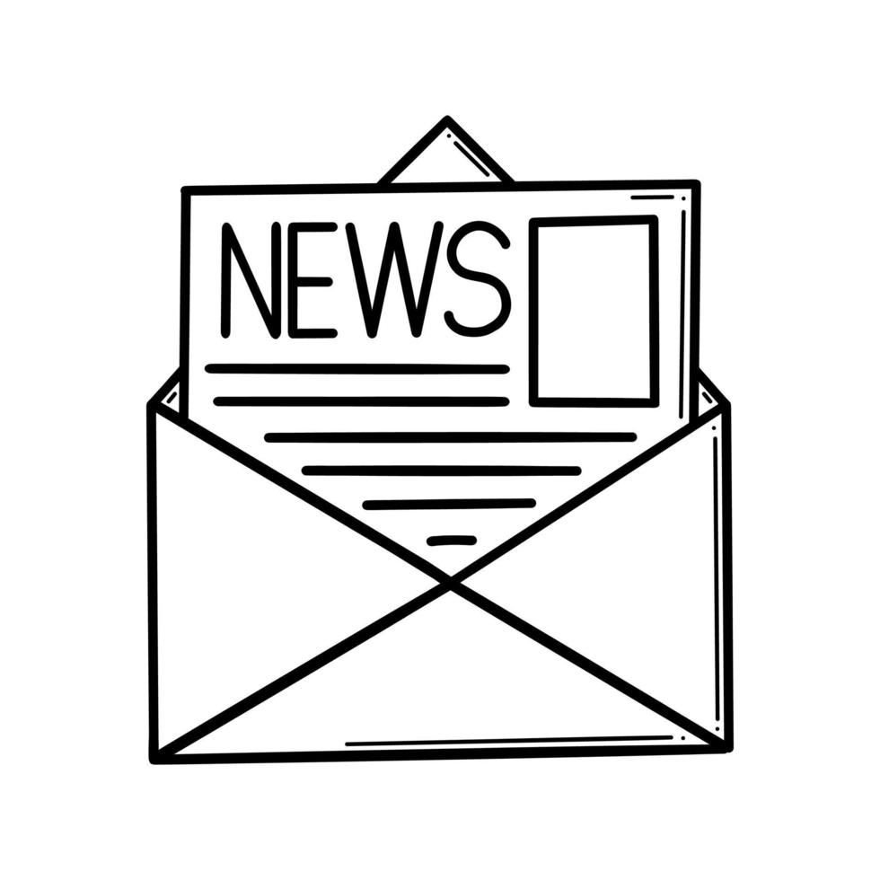 Newsletter-Linienvektor-Symbol. E-Mail skizzieren. Umschlag mit Buchstabenvektorzeichen, lineares Piktogramm vektor