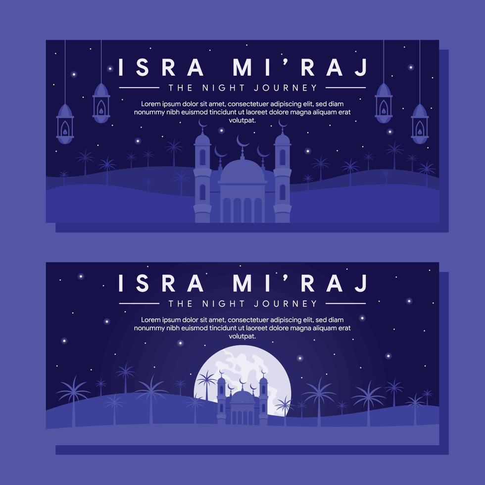 isra miraj horizontale fahnenillustration im flachen design vektor