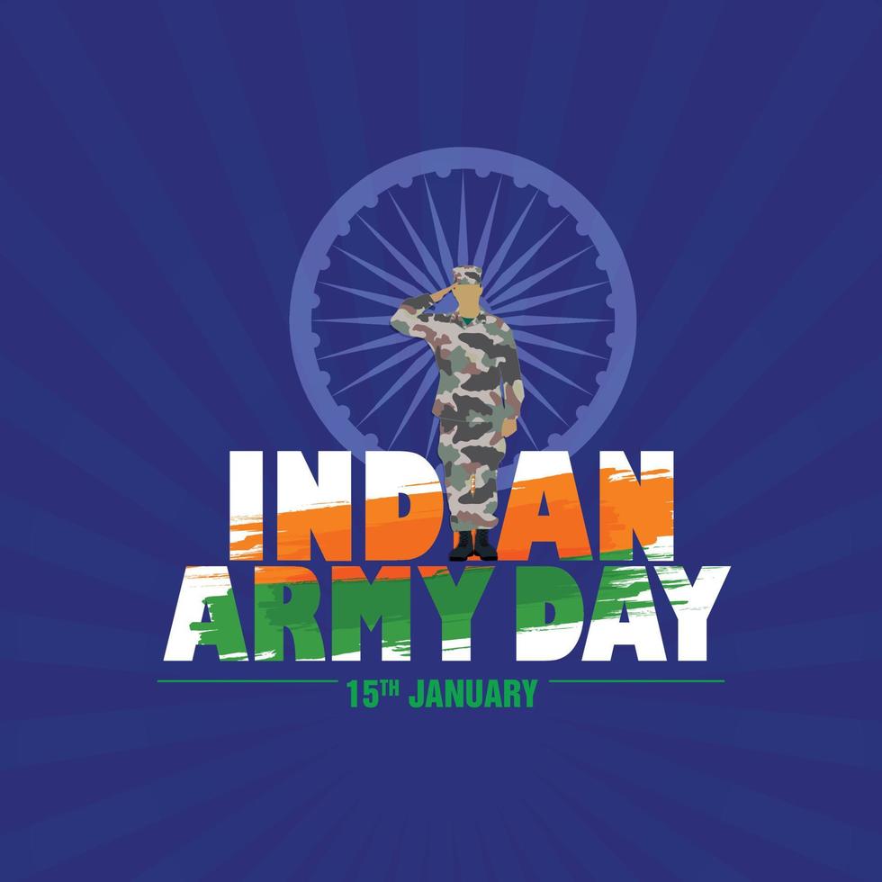 vektor illustration av armén dag av Indien, republik dag firande begrepp, applåderar seger, människor uppskattar, applåder, och hälsning indisk armén soldat, armén dag logotyp