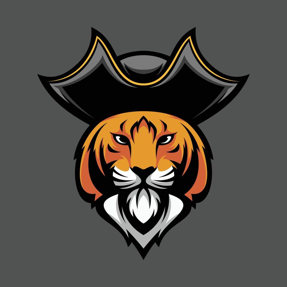 Tiger-Piraten-Maskottchen-Design-Vektor vektor