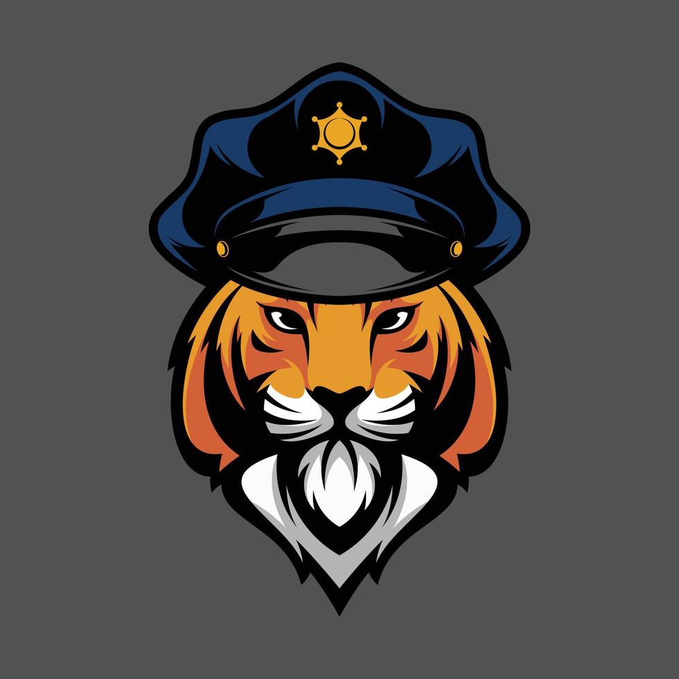 tiger polis maskot design vektor