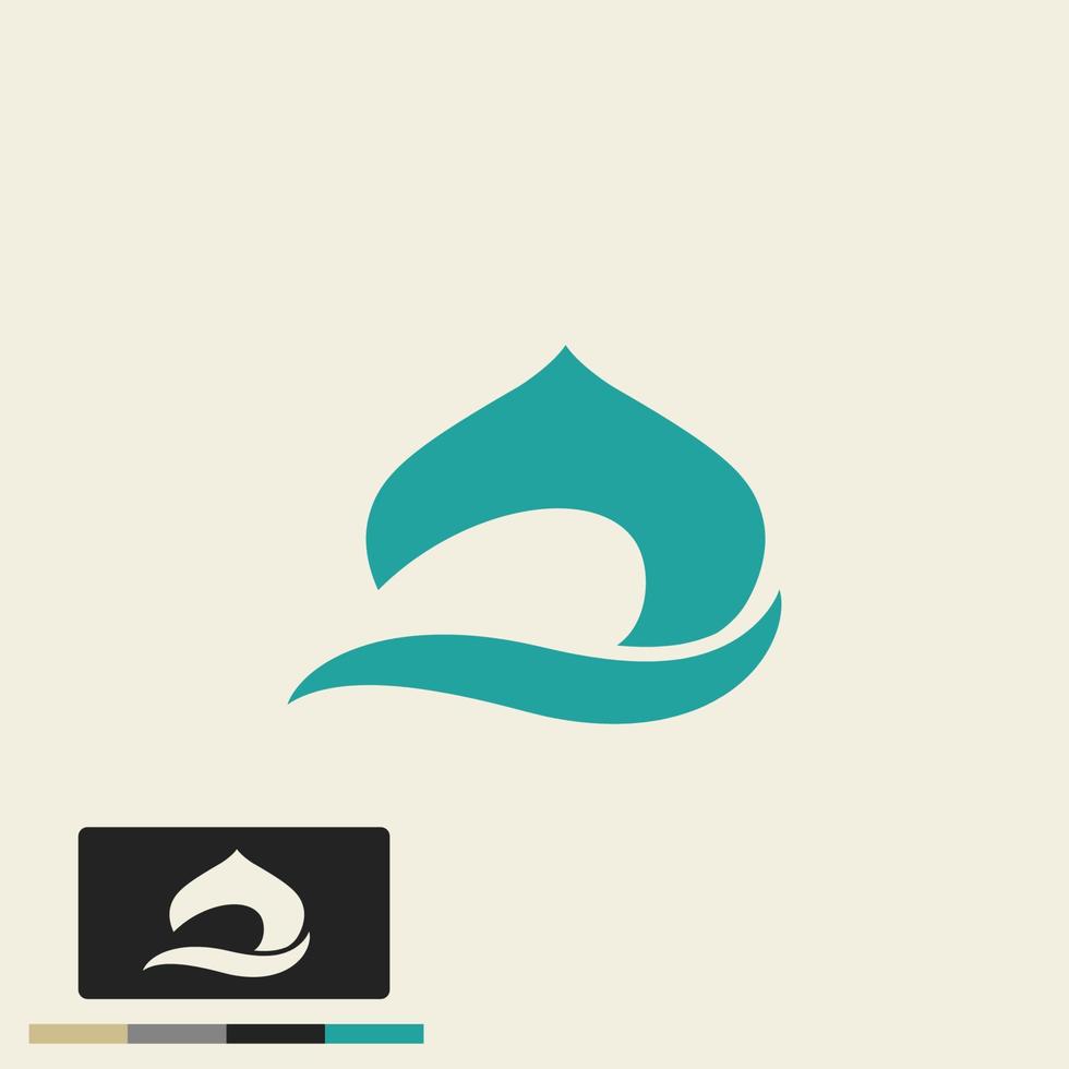 modern blå islamic moské logotyp design illustration som en platt stil islamic logotyp isolerat på vit bakgrund vektor