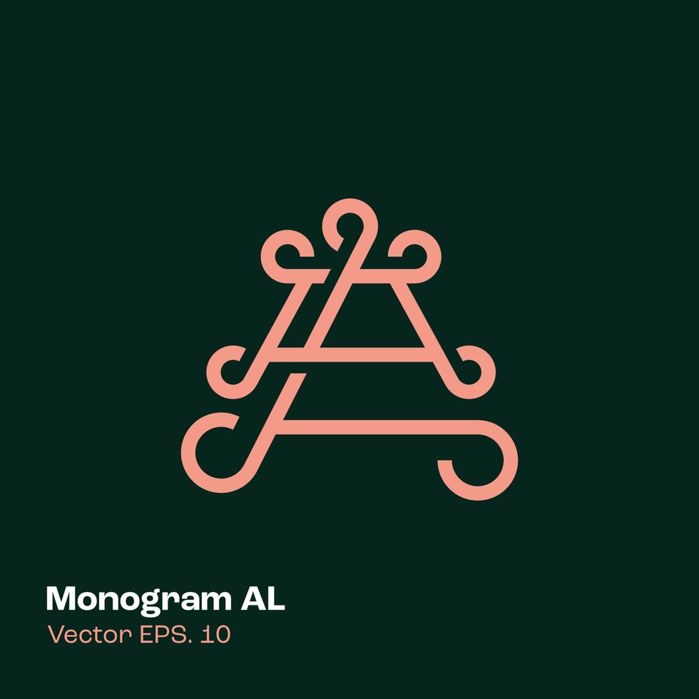 monogram al logotyp vektor