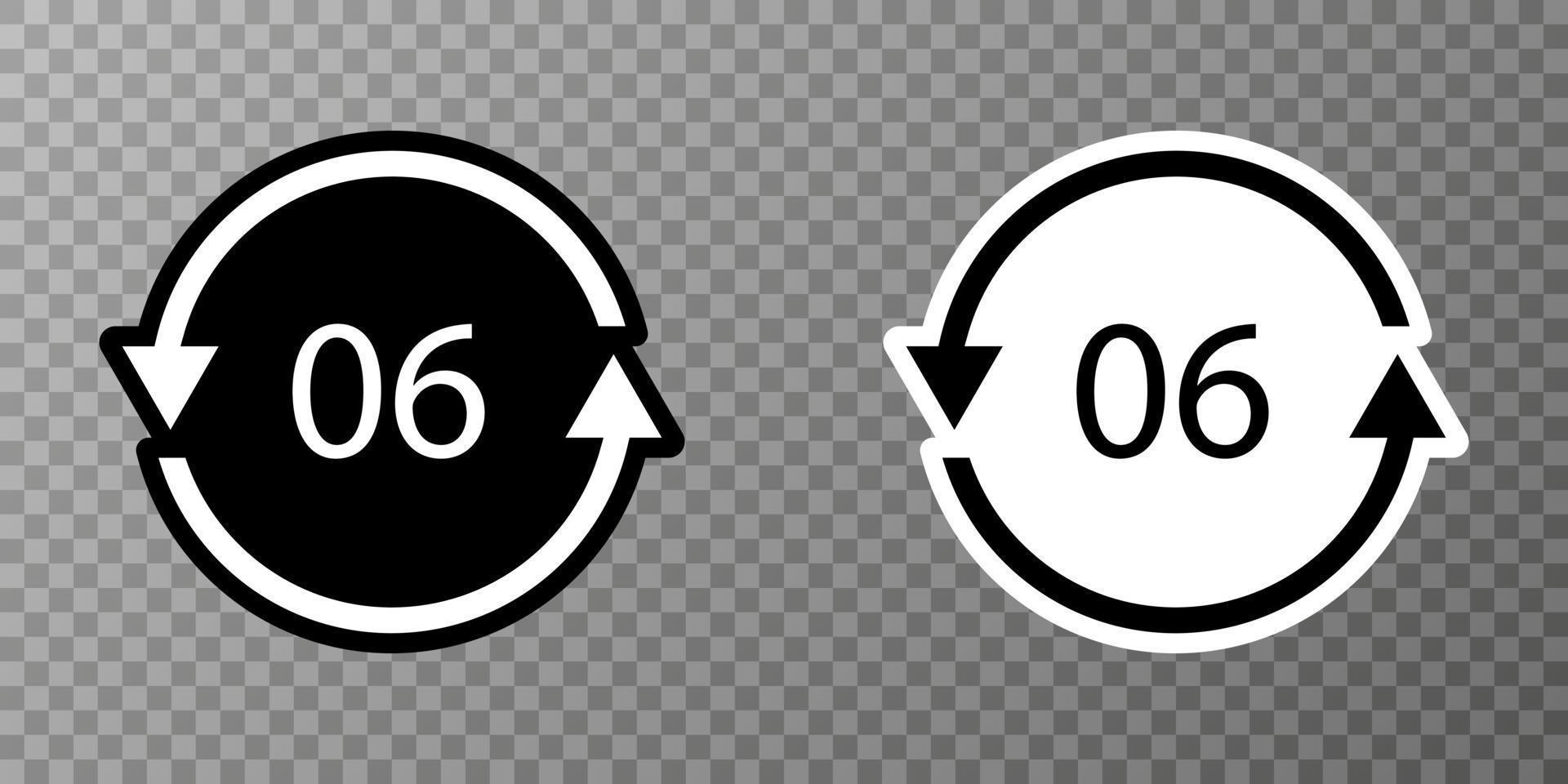 ps 06 Recycling-Code-Symbol. Kunststoff-Recycling-Vektor-Polystyrol-Zeichen. vektor