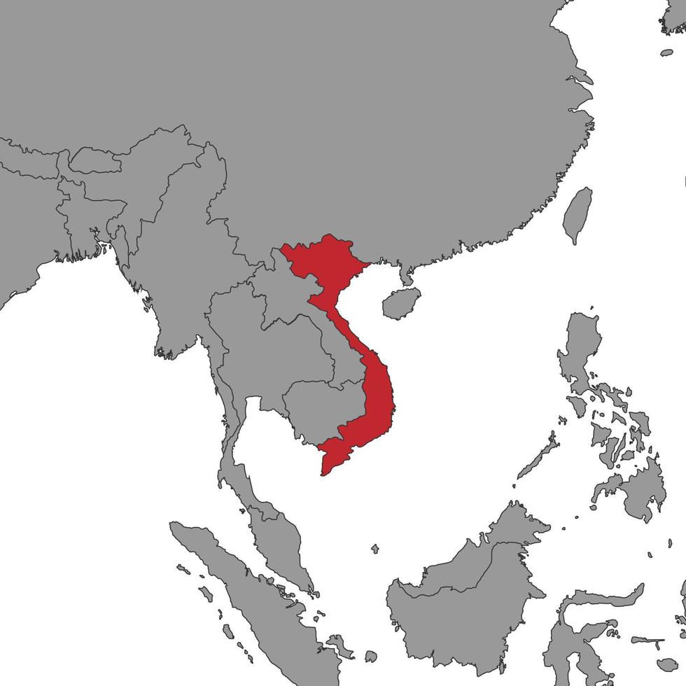 vietnam på värld Karta. vektor illustration.