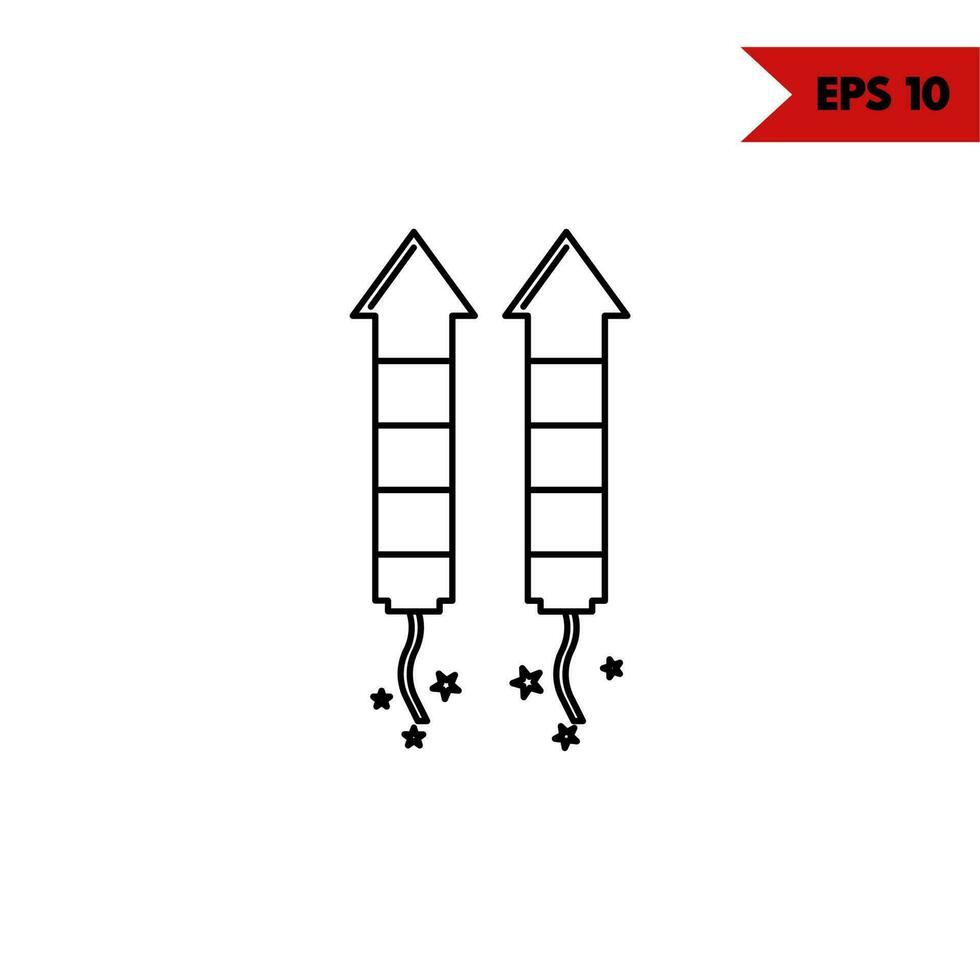 illustration av fyrverkeri linje ikon vektor