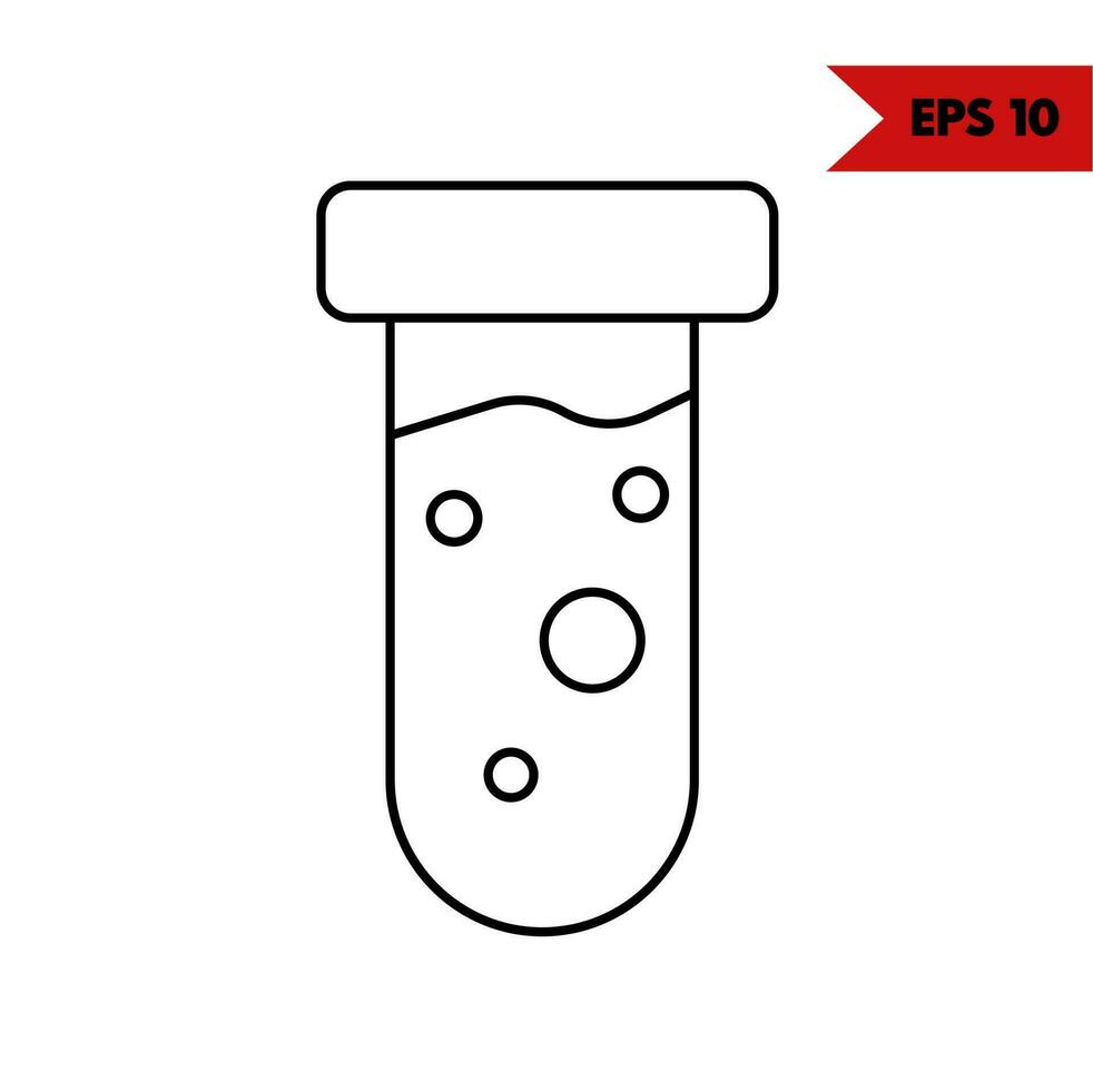 Illustration des Symbols für die Reagenzglaslinie vektor