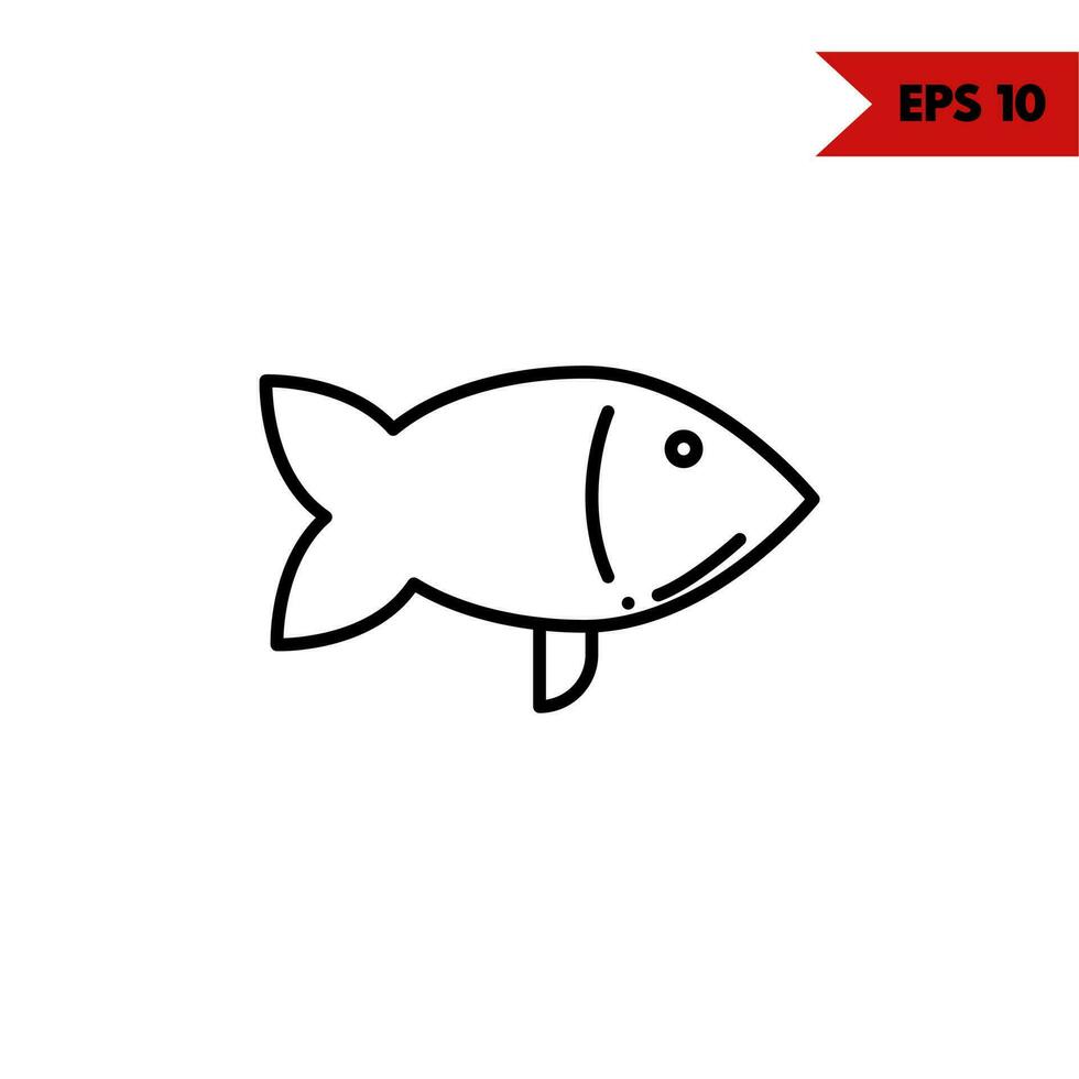 illustration av fisk linje ikon vektor