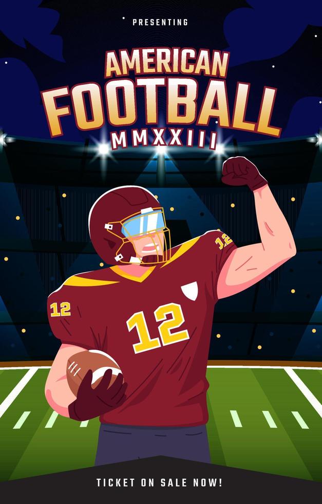 coole Plakatvorlage für American Football-Wettkämpfe vektor