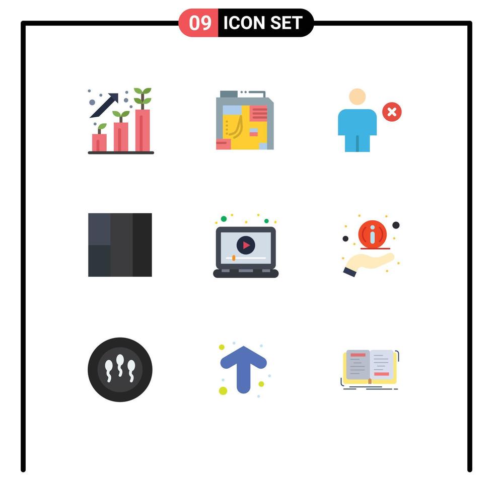 modern uppsättning av 9 platt färger och symboler sådan som marknadsföring annonser avatar layout minus- redigerbar vektor design element