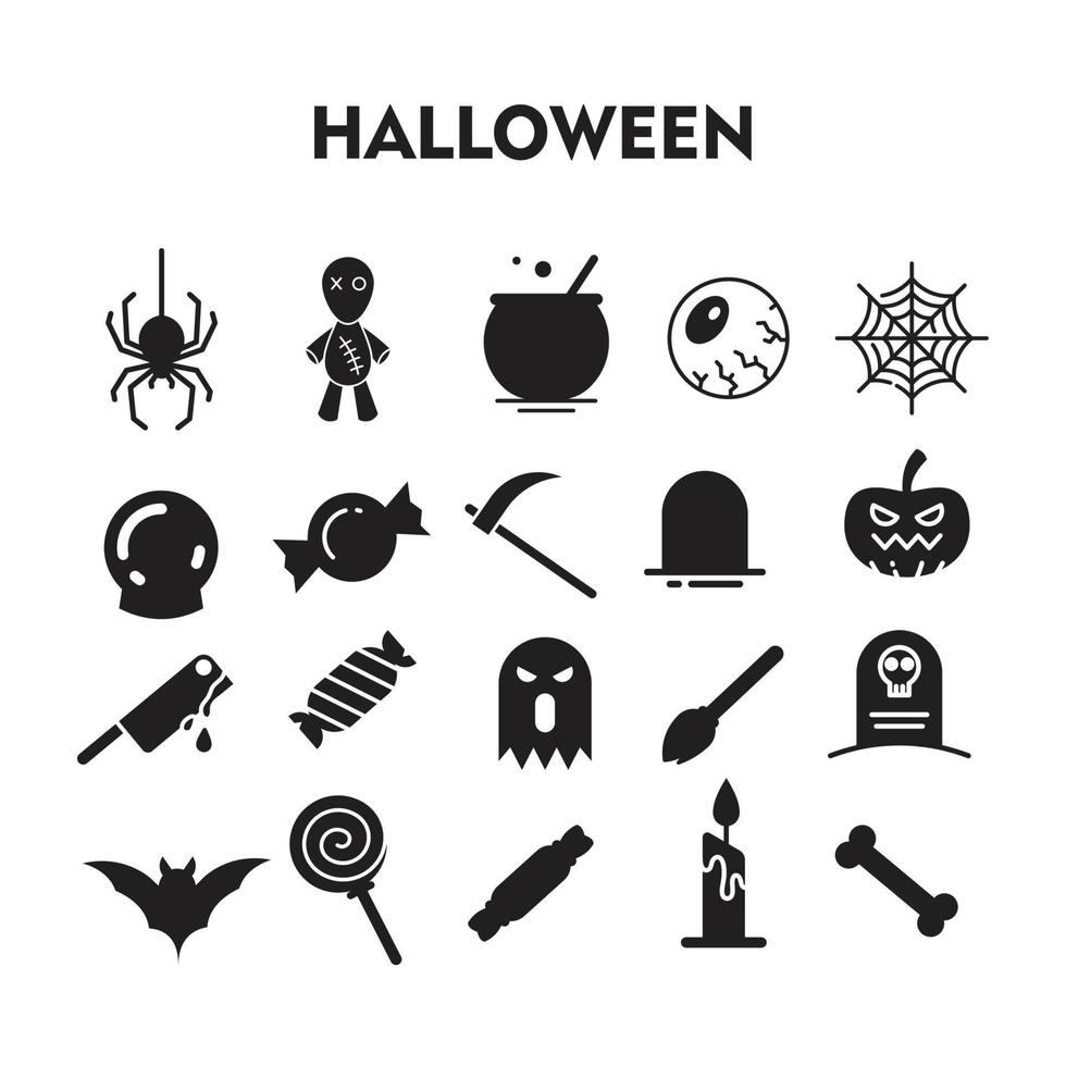 Halloween-Symbol, Halloween-Symbol-Silhouettenvektor vektor