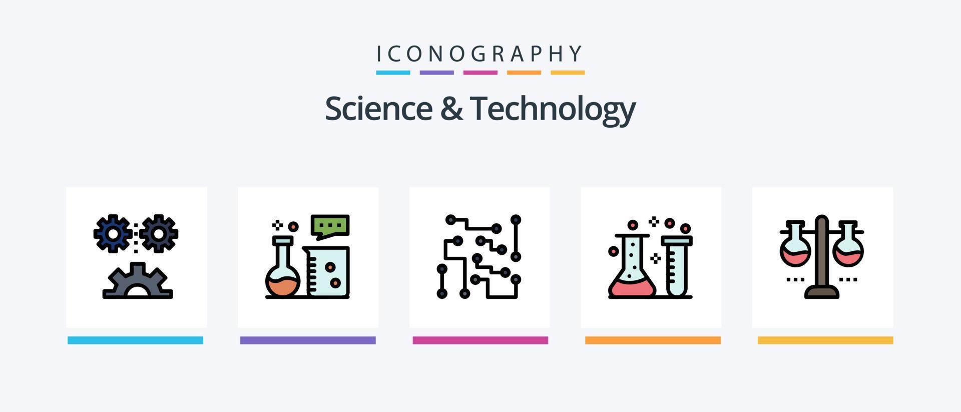 Wissenschafts- und Technologielinie gefüllt 5 Icon Pack einschließlich Gentechnik. Chromosom. Cloud-Server. Wissenschaftslabor. Wissenschaft. kreatives Symboldesign vektor