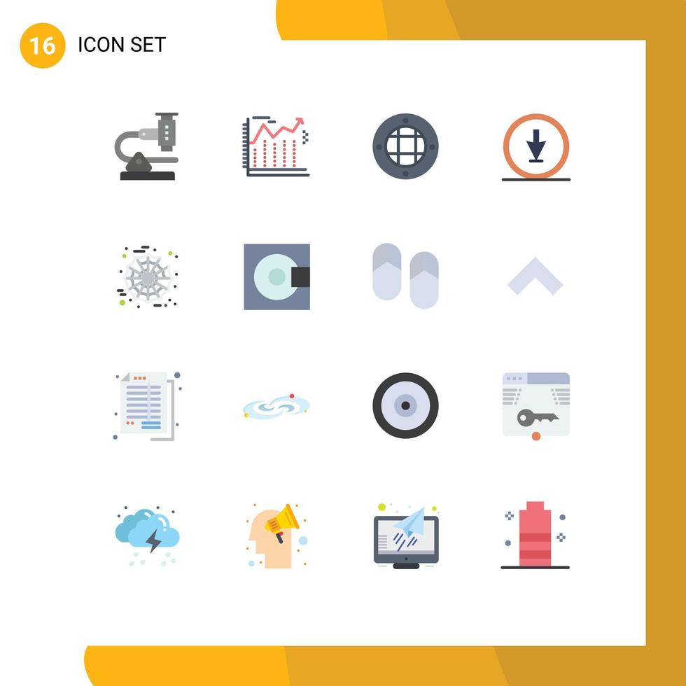 16 universell platt färger uppsättning för webb och mobil tillämpningar pekare ner ekonomi riktning utomhus- redigerbar packa av kreativ vektor design element