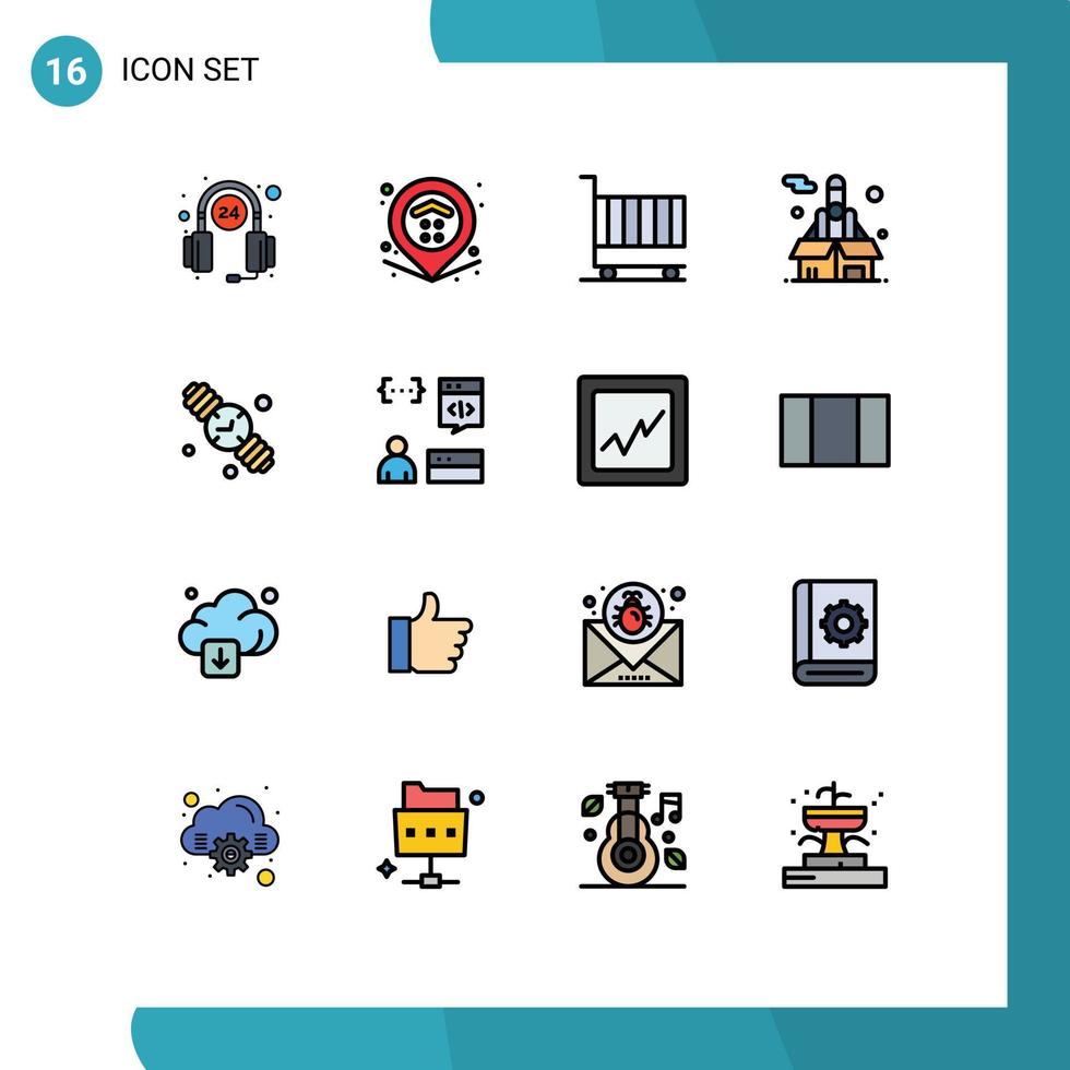 16 kreativ ikoner modern tecken och symboler av klocka raket företag tvinga handla redigerbar kreativ vektor design element