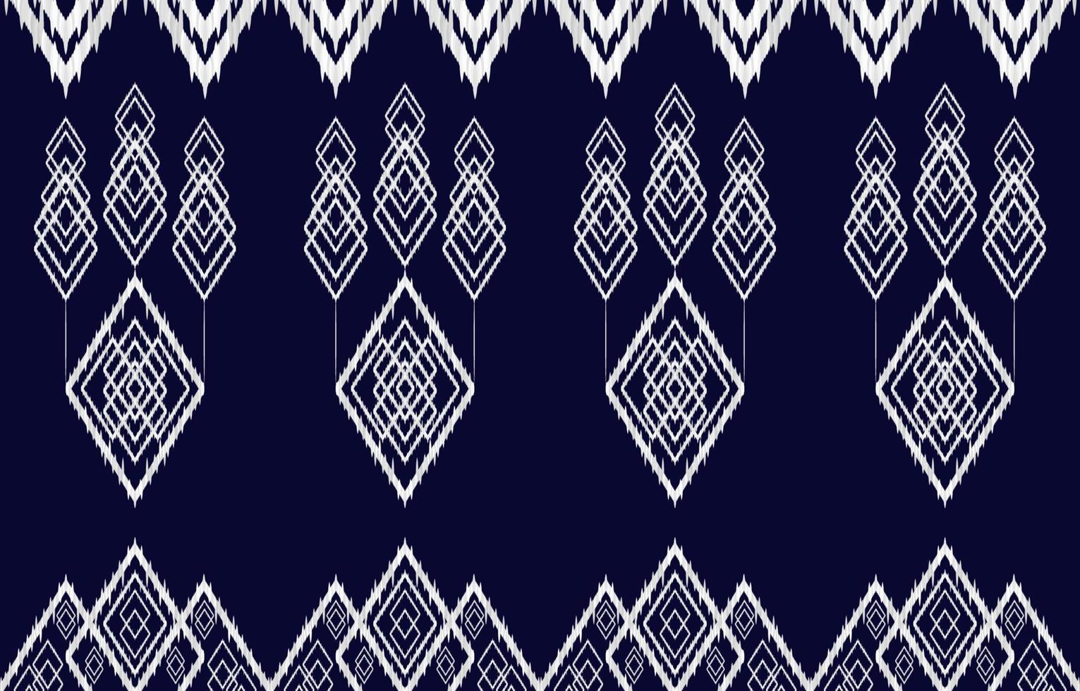 textiles Schwarz-Weiß-Ikat-Muster. ethnische geometrische ikat stammes-native azteken stoff nahtlose muster. kunstvolle Stickerei mit königlicher Linie und grafischer Textur. Vektor-Illustration Retro-Vintage-Design. vektor