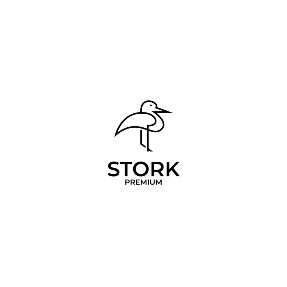 vektor stork fågel logotyp design vektor illustration