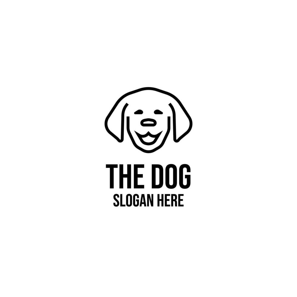 minimalistisk huvud hund logotyp design vektor illustration