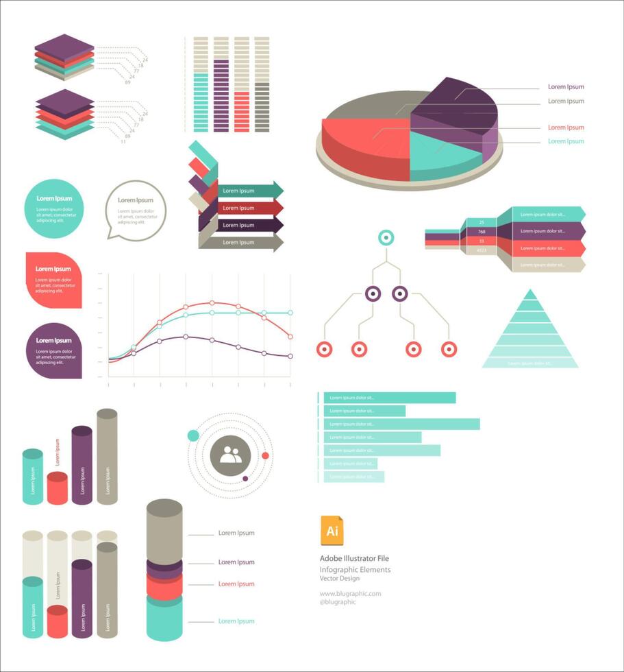 Infografik-Diagrammpaket vektor