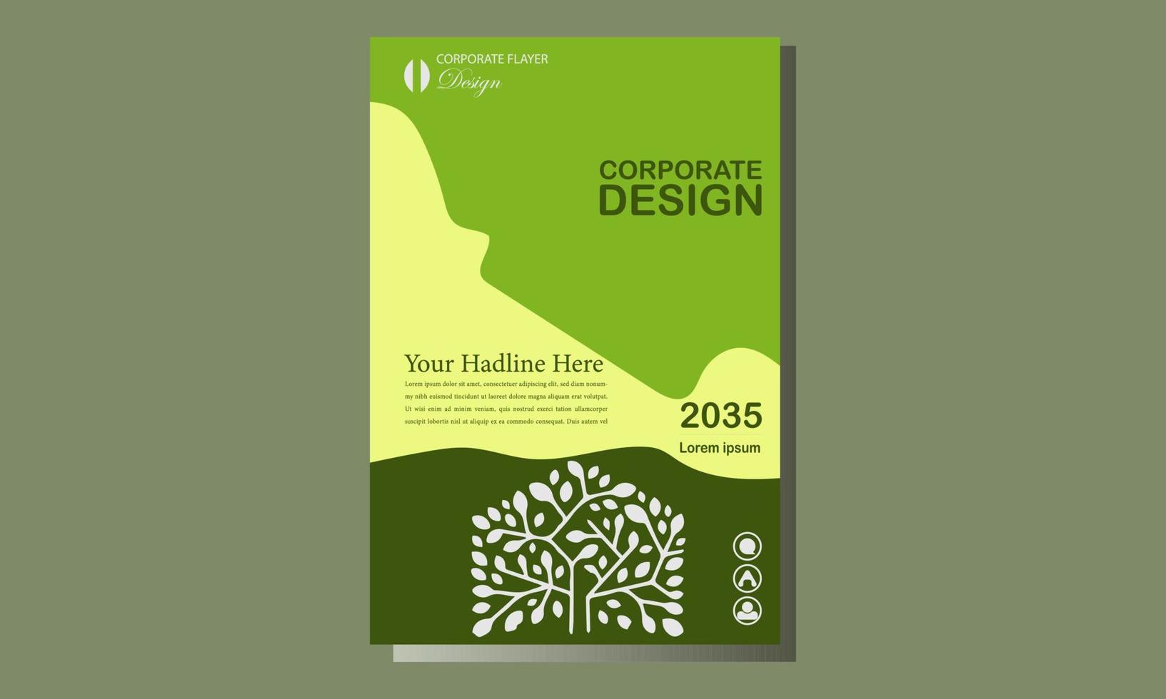 företags- natur Färg bok omslag design vektor