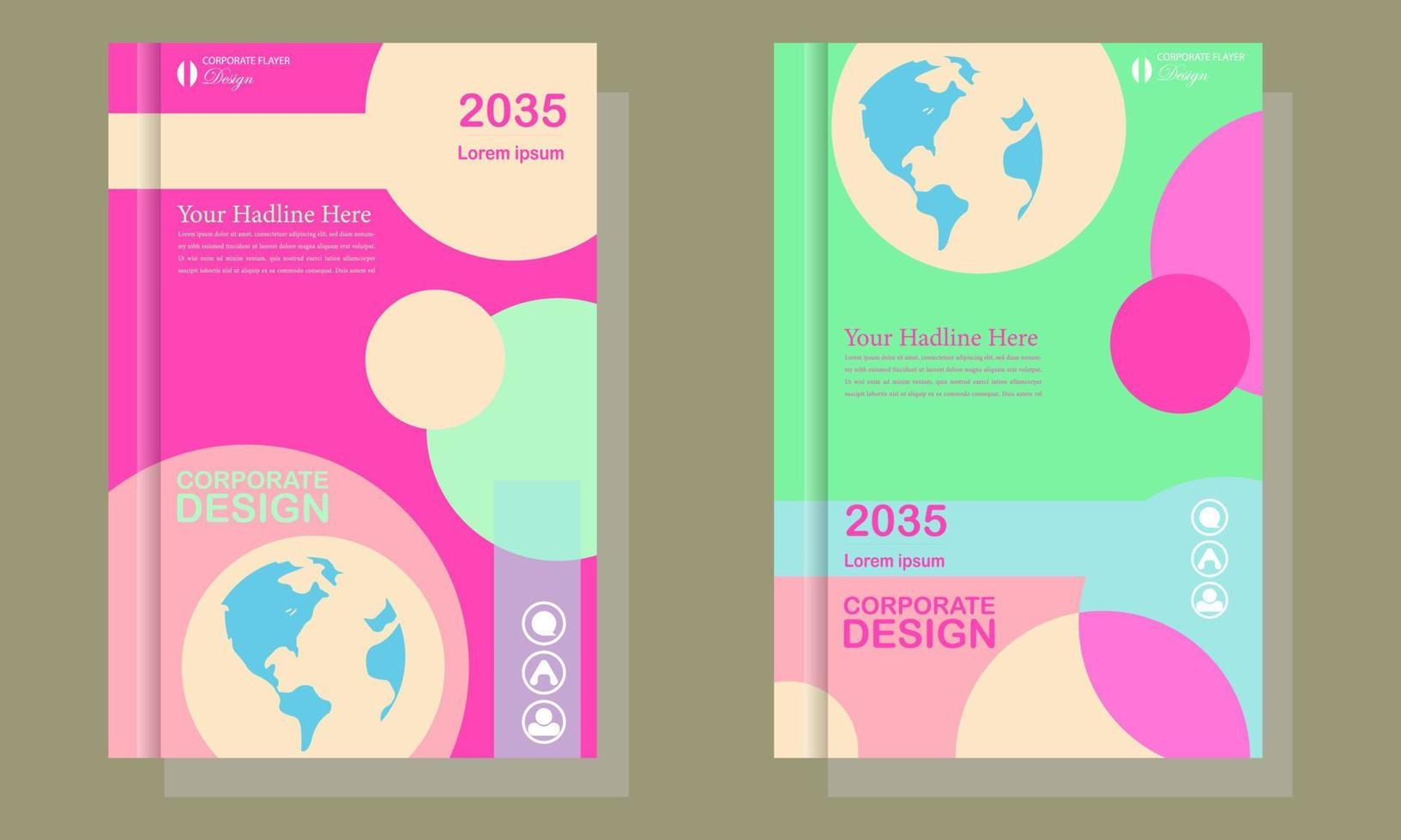 värld Karta bok omslag företag design vektor
