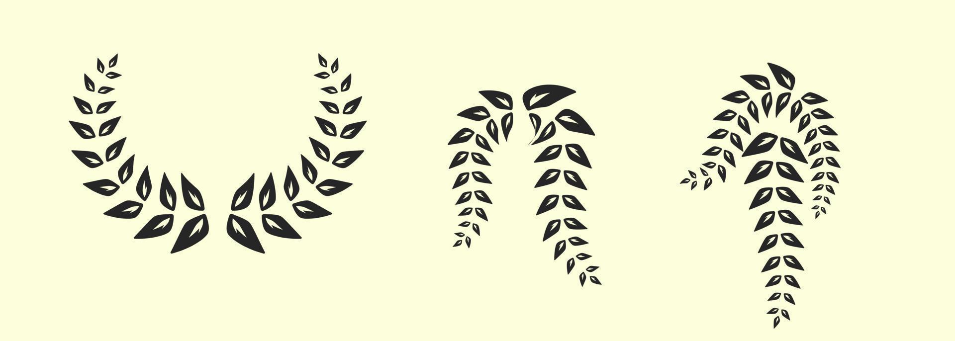 satz eleganter floraler logo-elemente für design hochzeitseinladung, schönheit, jubiläum. vektor