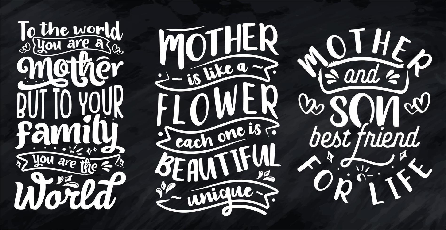 hand dragen text mamma typografi design med blommig element kan vara Begagnade på mugg, t-shirt vektor
